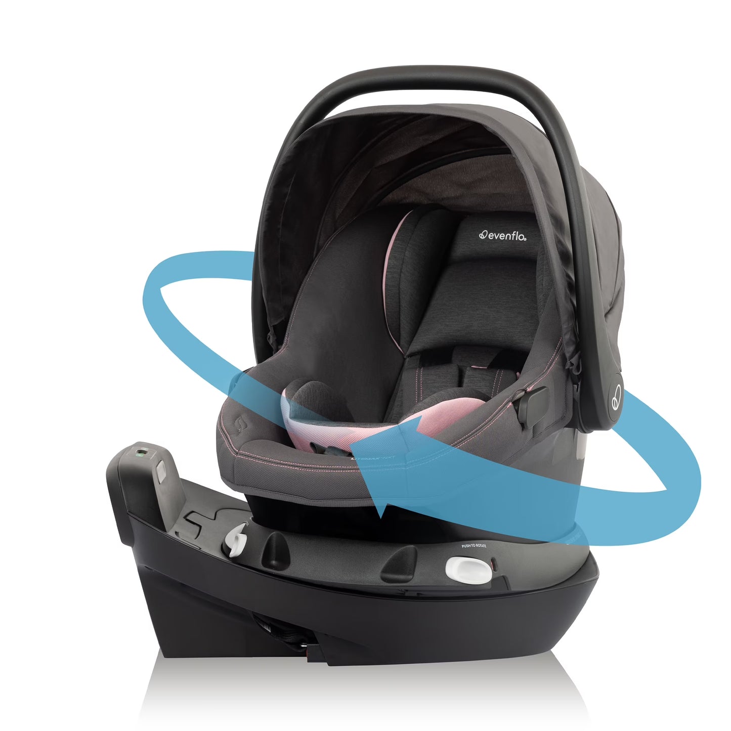 Revolve180 Litemax NXT Rotating Rear-Facing Lightweight Preemie and Infant Car Seat 3-30Lbs. Easy Install with Base (Cinder Gray)
