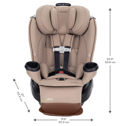 Revolve360 Extend All-In-One Rotational Car Seat with Green & Gentle Fabric (Travertine)