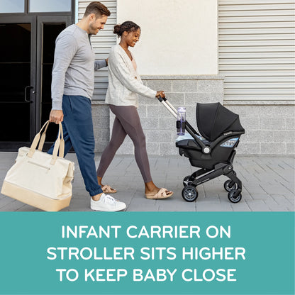 Shyft Dualride Preemie and Infant Car Seat Stroller Combo 3-30Lbs with Carryall Storage (Durham Green)