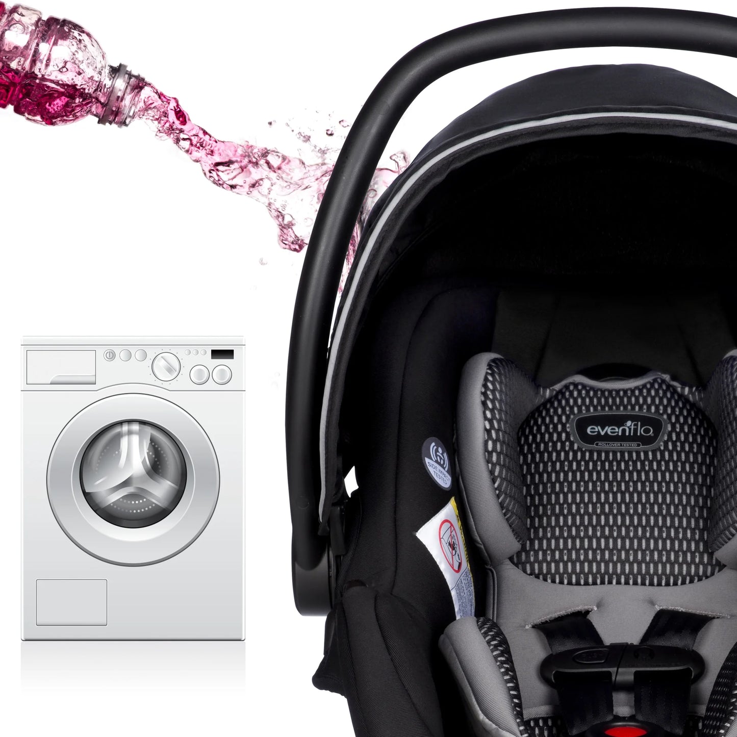 Litemax DLX Infant Car Seat with Freeflow Fabric and Safezone Load Leg Base (Olympus Black)