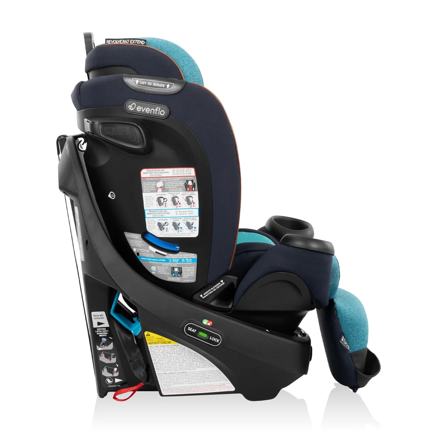 Gold Revolve360 Extend All-In-One Rotational Car Seat with Sensorsafe (Sapphire)