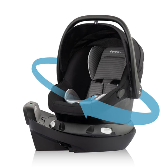 Revolve180 Litemax NXT Rotating Rear-Facing Lightweight Preemie and Infant Car Seat 3-30Lbs. Easy Install with Base (Cinder Gray)