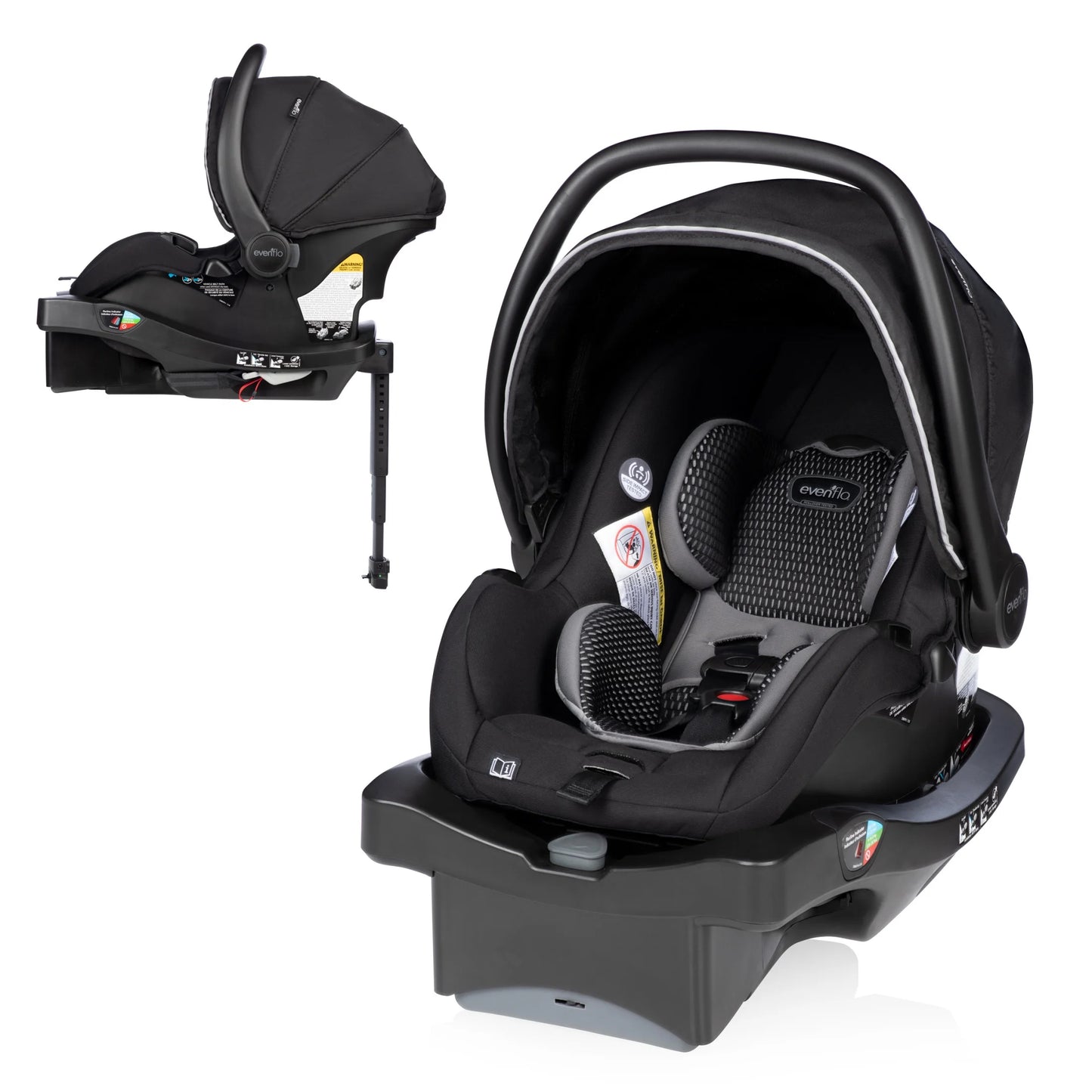 Litemax DLX Infant Car Seat with Freeflow Fabric and Safezone Load Leg Base (Olympus Black)