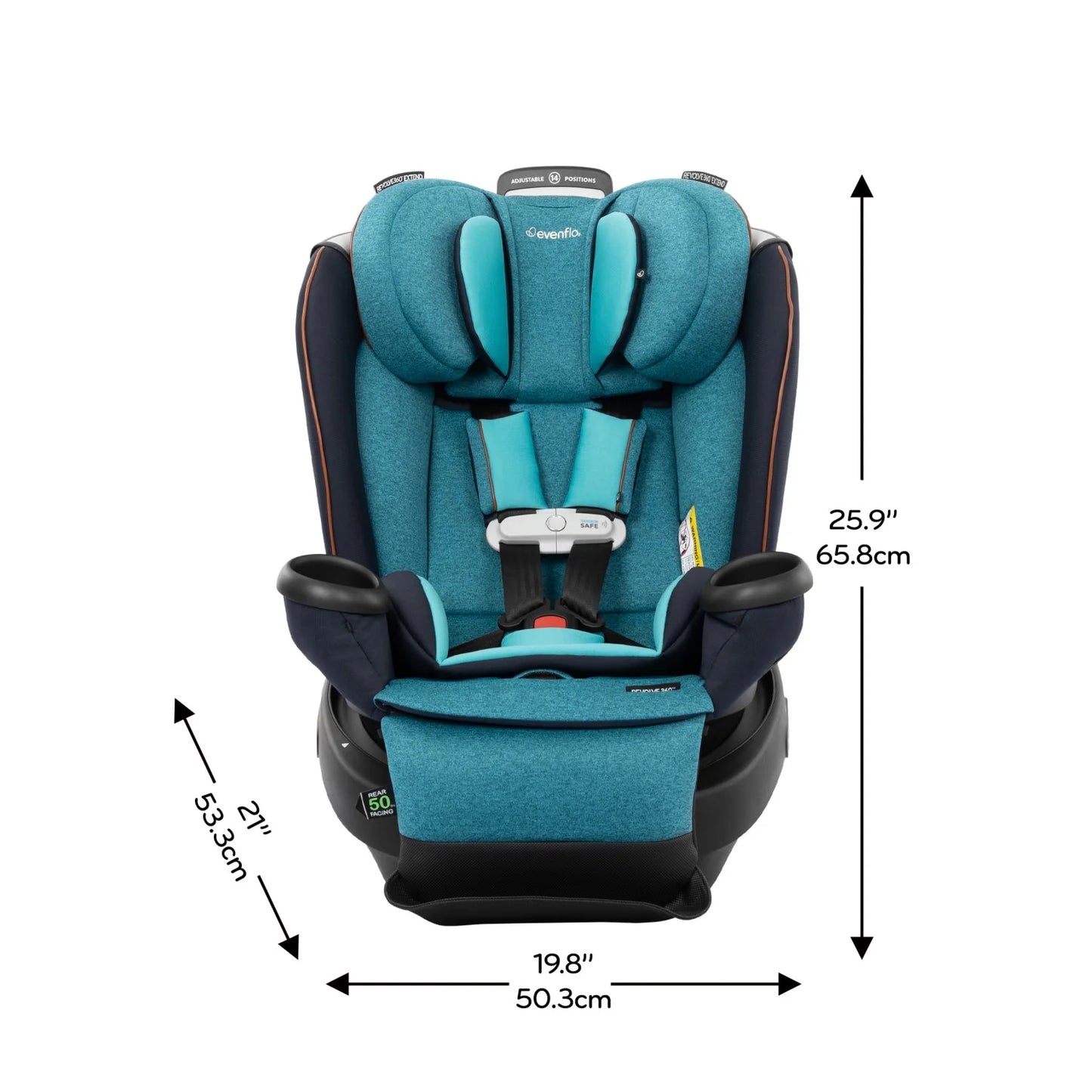 Gold Revolve360 Extend All-In-One Rotational Car Seat with Sensorsafe (Sapphire)