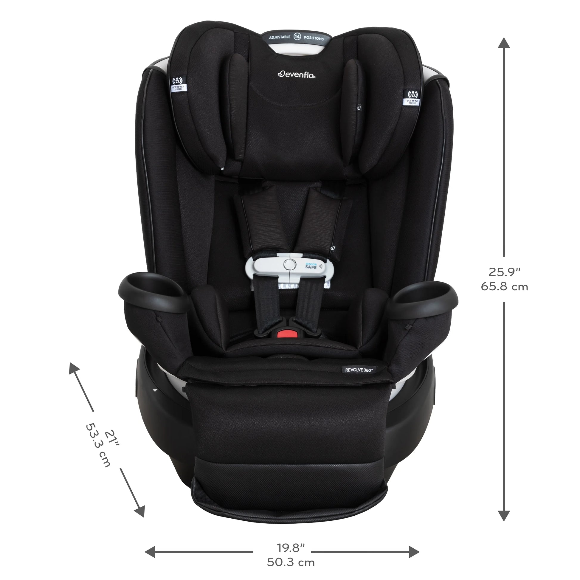 Gold Revolve360 Extend All-In-One Rotational Car Seat with Sensorsafe (Onyx Black)