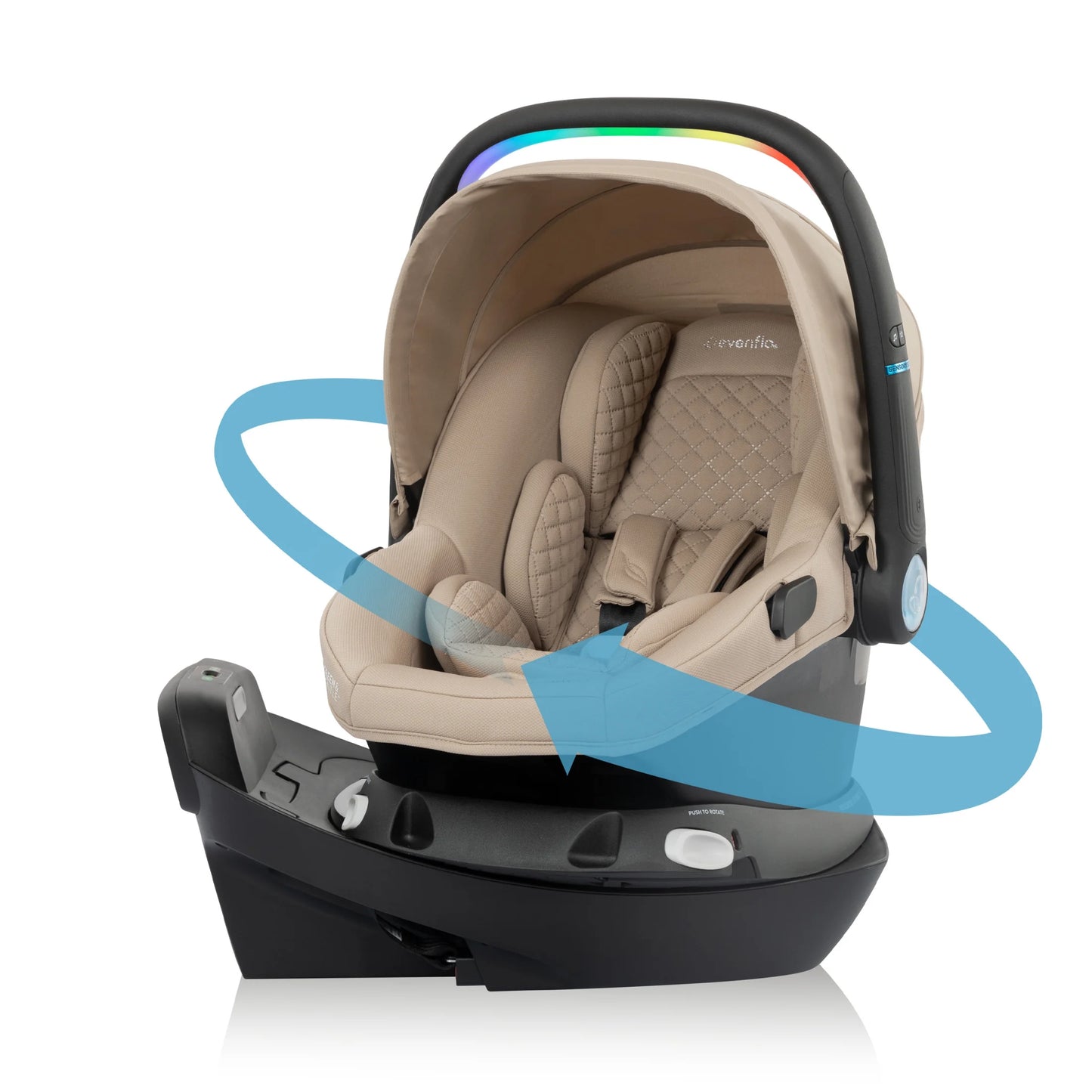 Revolve180 Litemax NXT Rotating Rear-Facing Lightweight Preemie and Infant Car Seat 3-30Lbs. Easy Install with Base (Cinder Gray)