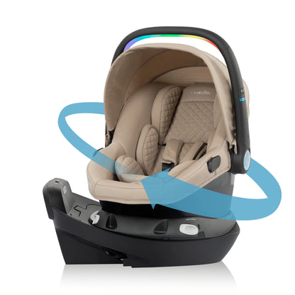Revolve180 Litemax NXT Rotating Rear-Facing Lightweight Preemie and Infant Car Seat 3-30Lbs. Easy Install with Base (Cinder Gray)