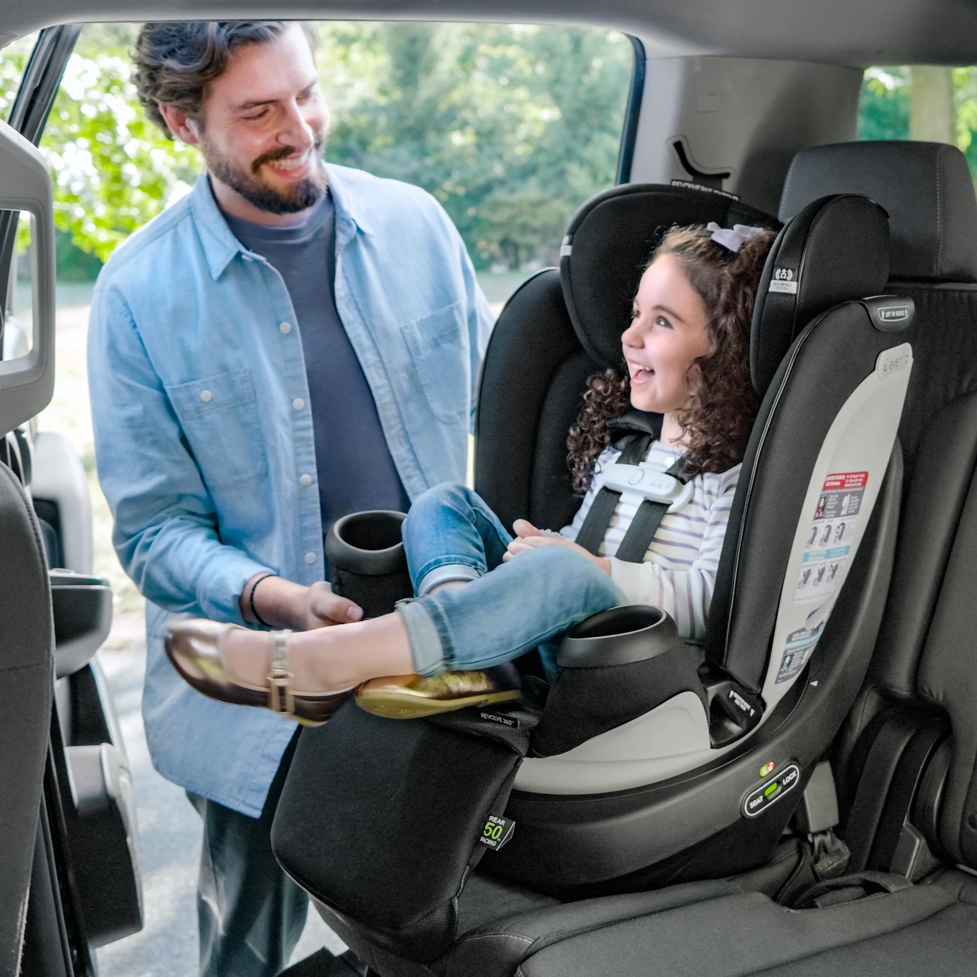 Gold Revolve360 Extend All-In-One Rotational Car Seat with Sensorsafe (Onyx Black)