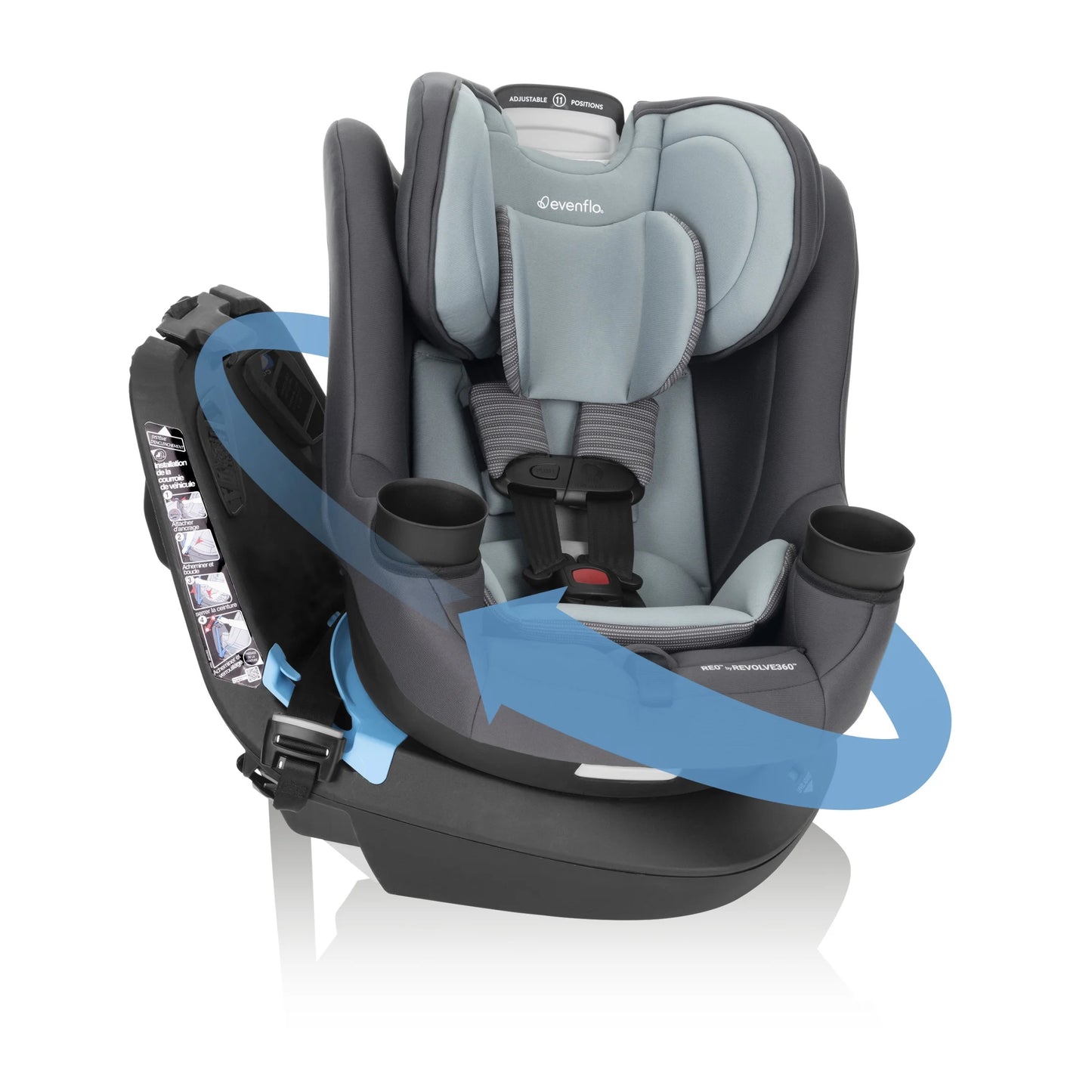 REO by Revolve360 Rotating 2-In-1 Convertible Car Seat, 360 Degrees, Infant to Toddler, Forward and Rear Facing, Compact Design, One-Time Install (Holden)