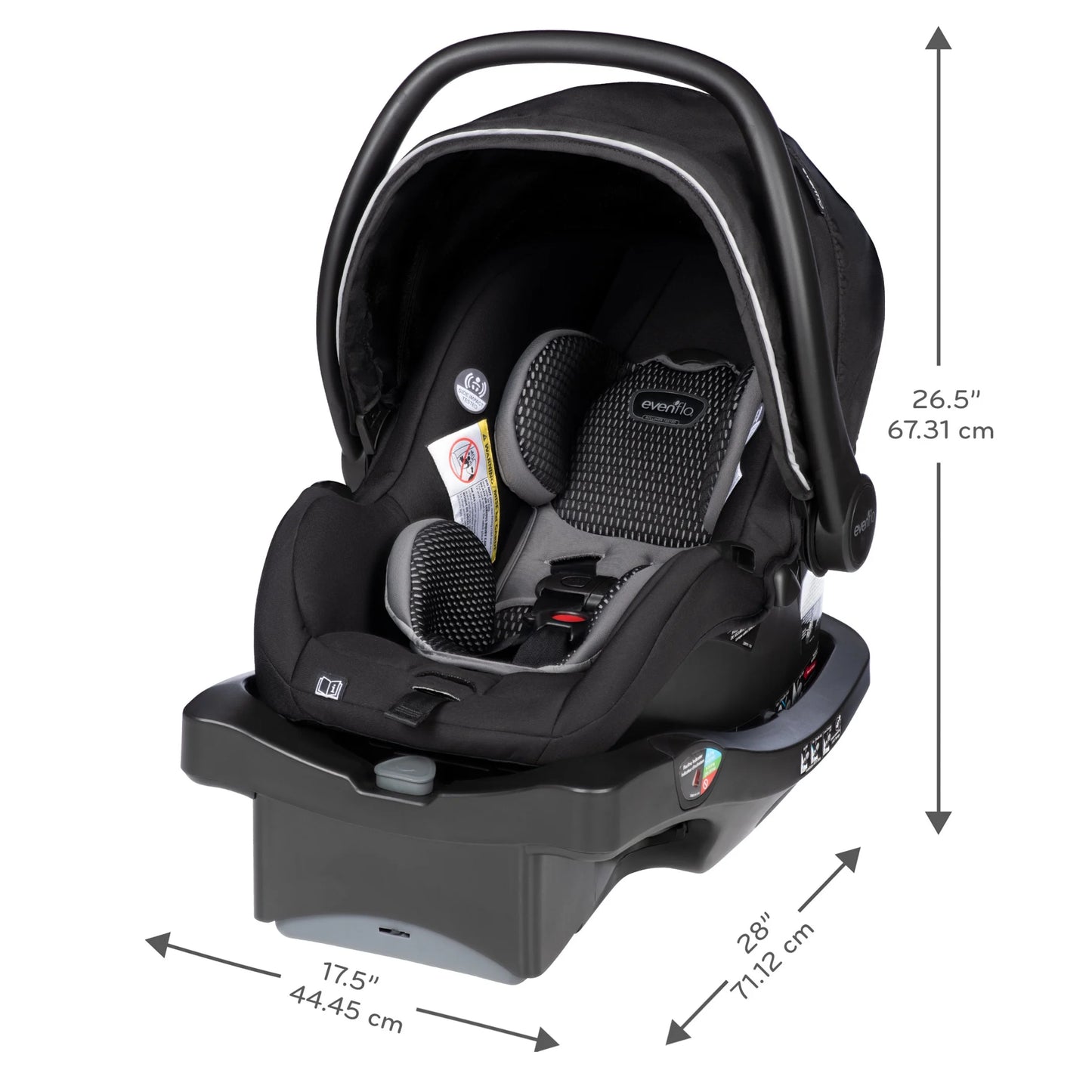 Litemax DLX Infant Car Seat with Freeflow Fabric and Safezone Load Leg Base (Olympus Black)