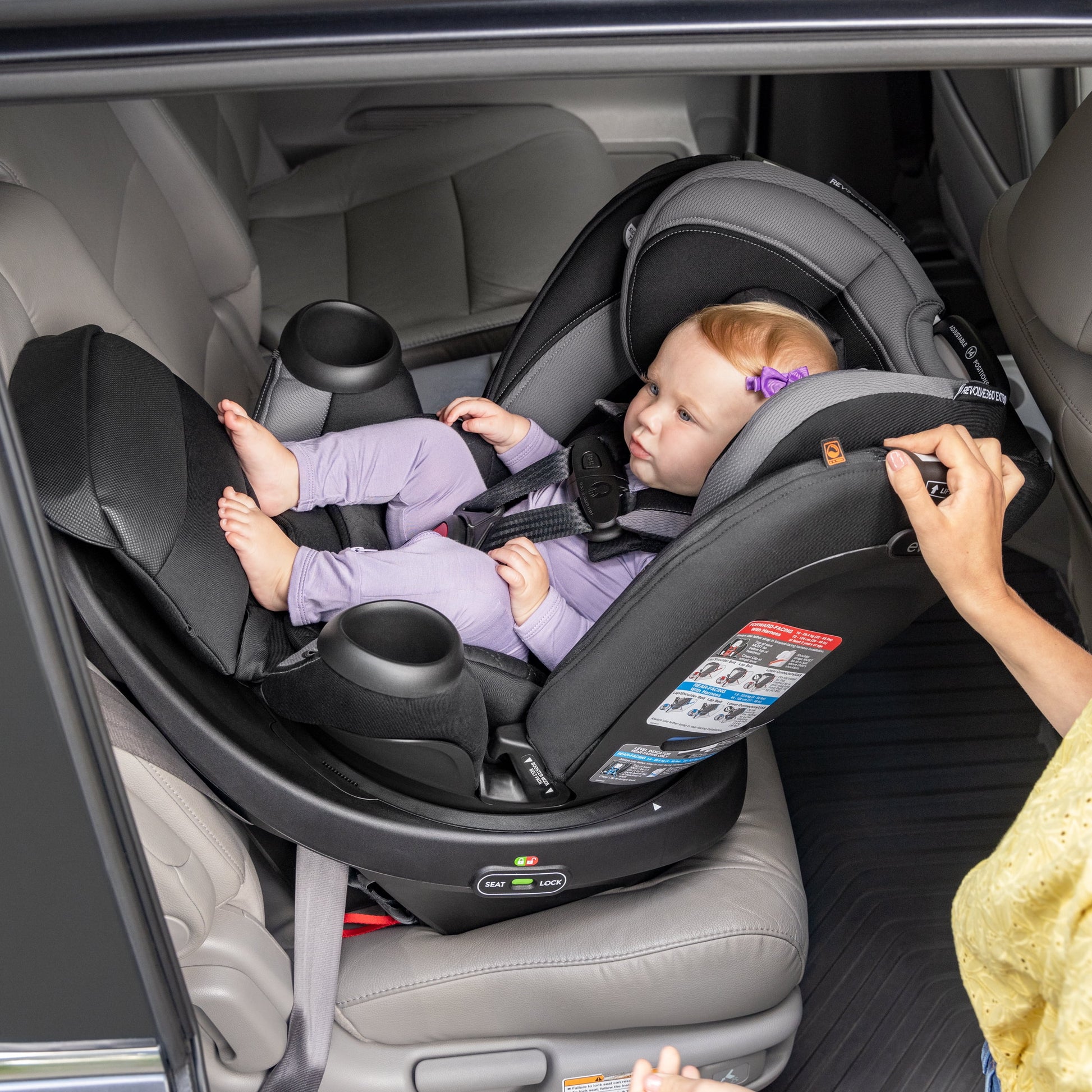 Revolve360 Extend All-In-One Rotational Car Seat with Quick Clean Cover (Revere Gray)