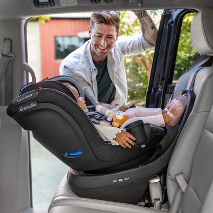 Revolve360 Slim 2-In-1 Rotational Car Seat with Quick Clean Cover (Stow Blue)