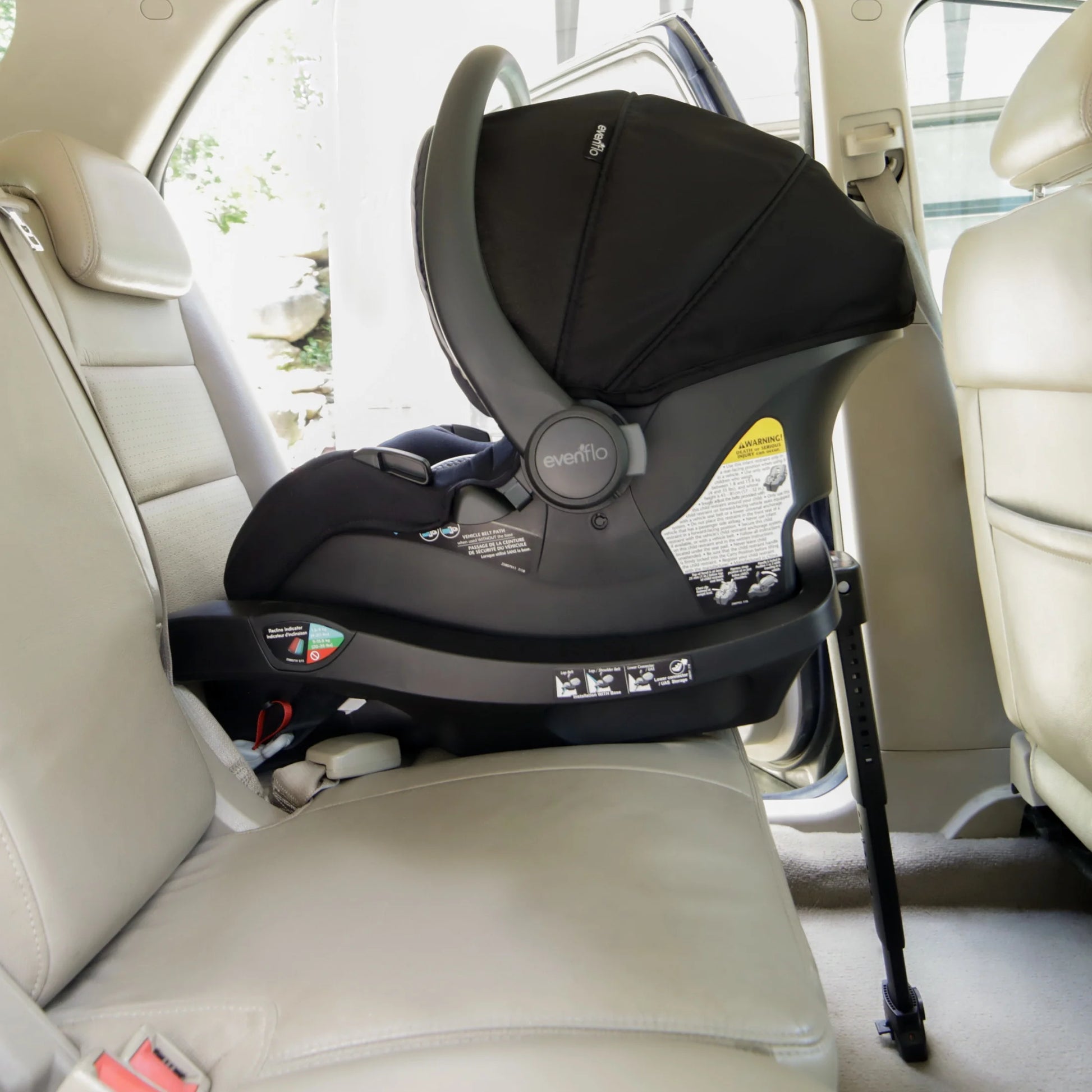 Litemax DLX Infant Car Seat with Freeflow Fabric and Safezone Load Leg Base (Olympus Black)