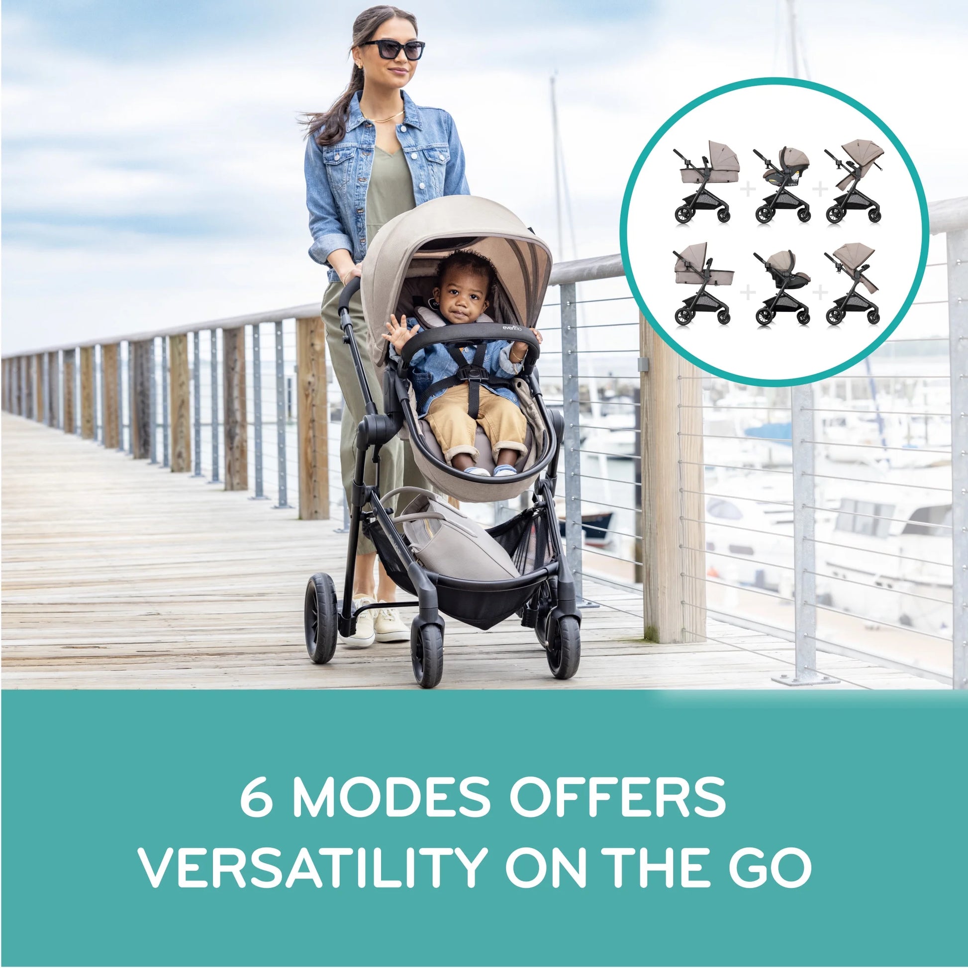 Pivot Modular Travel System with Litemax Preemie and Infant Car Seat (Desert Tan)