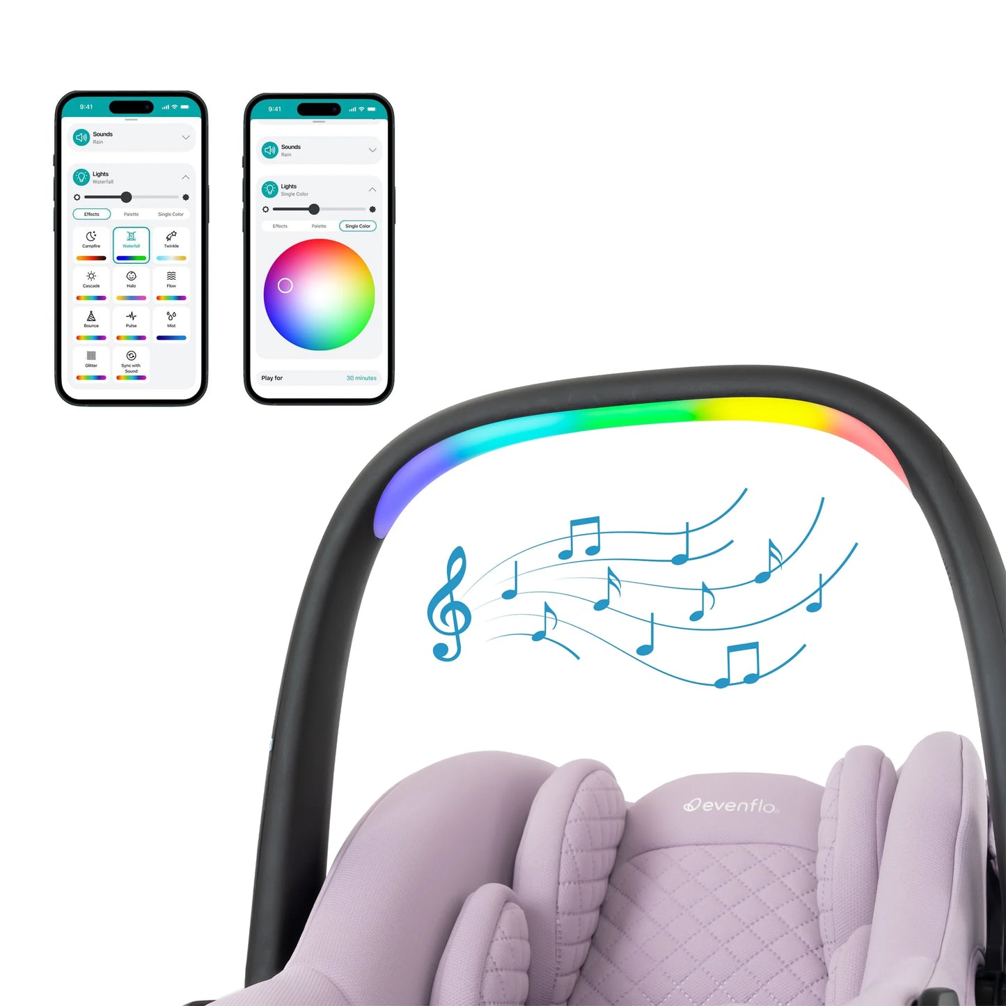 Litemax NXT Rear-Facing Lightweight Preemie and Infant Car Seat 3-30Lbs with Sensorysoothe. Easy Install with Base (Agate)