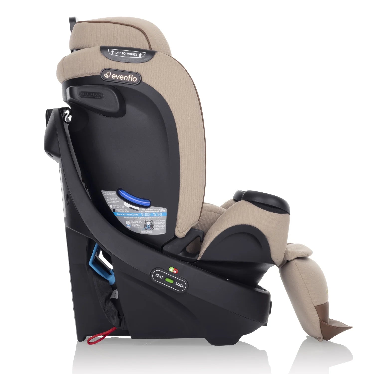 Revolve360 Extend All-In-One Rotational Car Seat with Green & Gentle Fabric (Travertine)