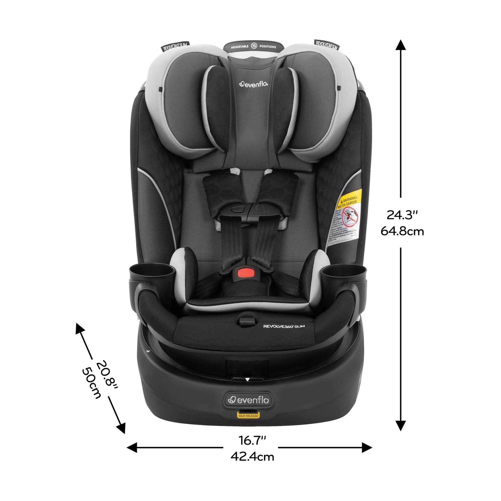 Revolve360 Slim 2-In-1 Rotating Car Seat, Cambridge, Black/Gray