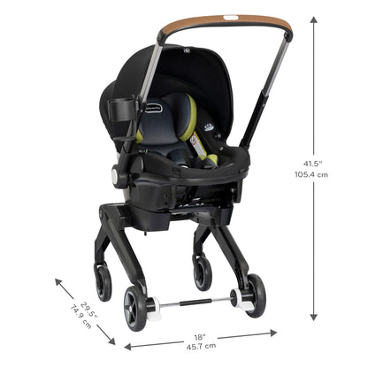 Shyft Dualride Preemie and Infant Car Seat Stroller Combo 3-30Lbs with Carryall Storage (Durham Green)