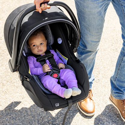 Litemax DLX Infant Car Seat with Freeflow Fabric and Safezone Load Leg Base (Olympus Black)