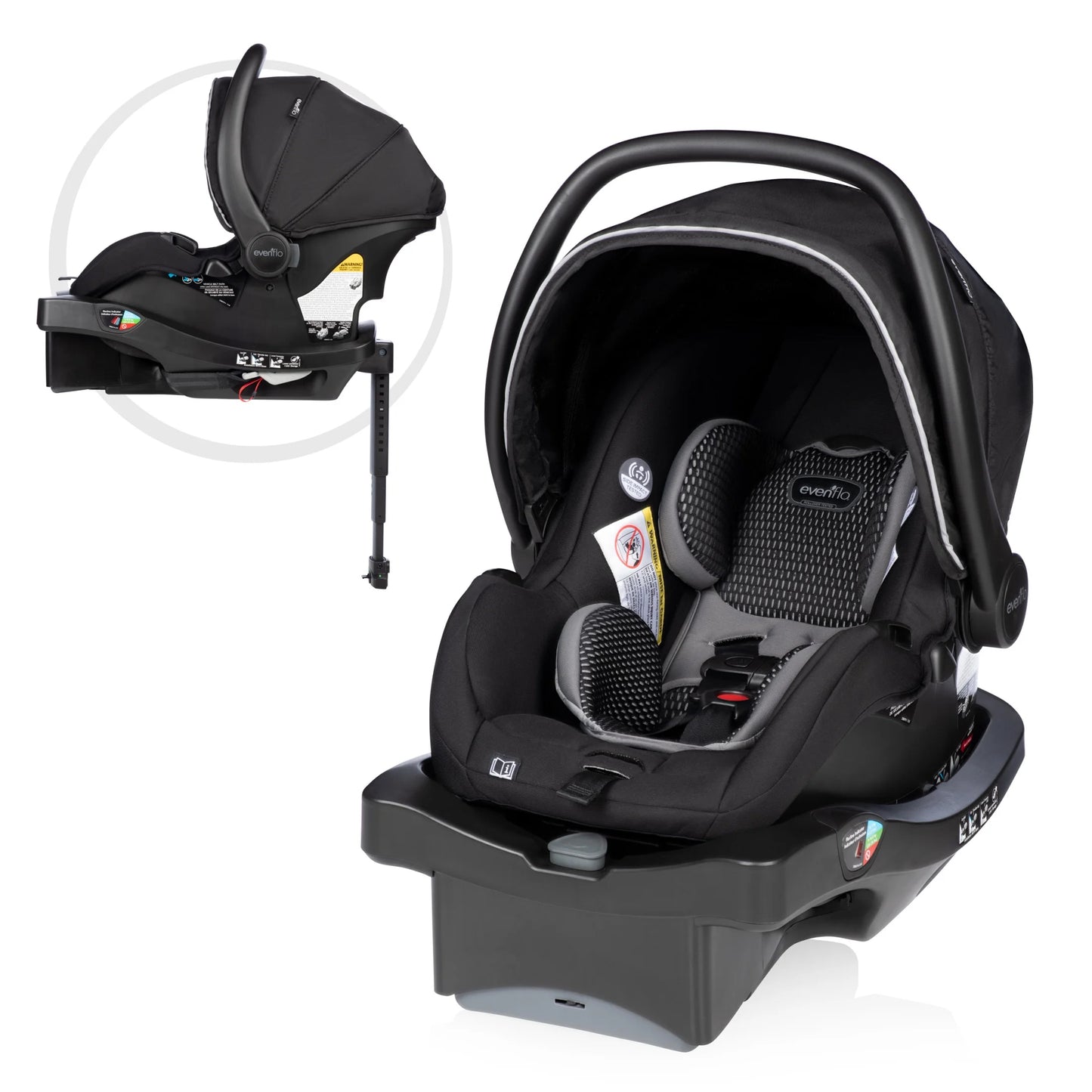 Litemax DLX Infant Car Seat with Freeflow Fabric and Safezone Load Leg Base (Olympus Black)