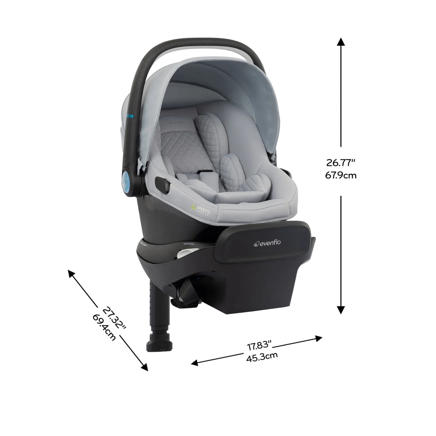 Revolve180 Litemax NXT Rotational Infant Car Seat with Sensorysoothe and with Accessory Load Leg (Quartz)
