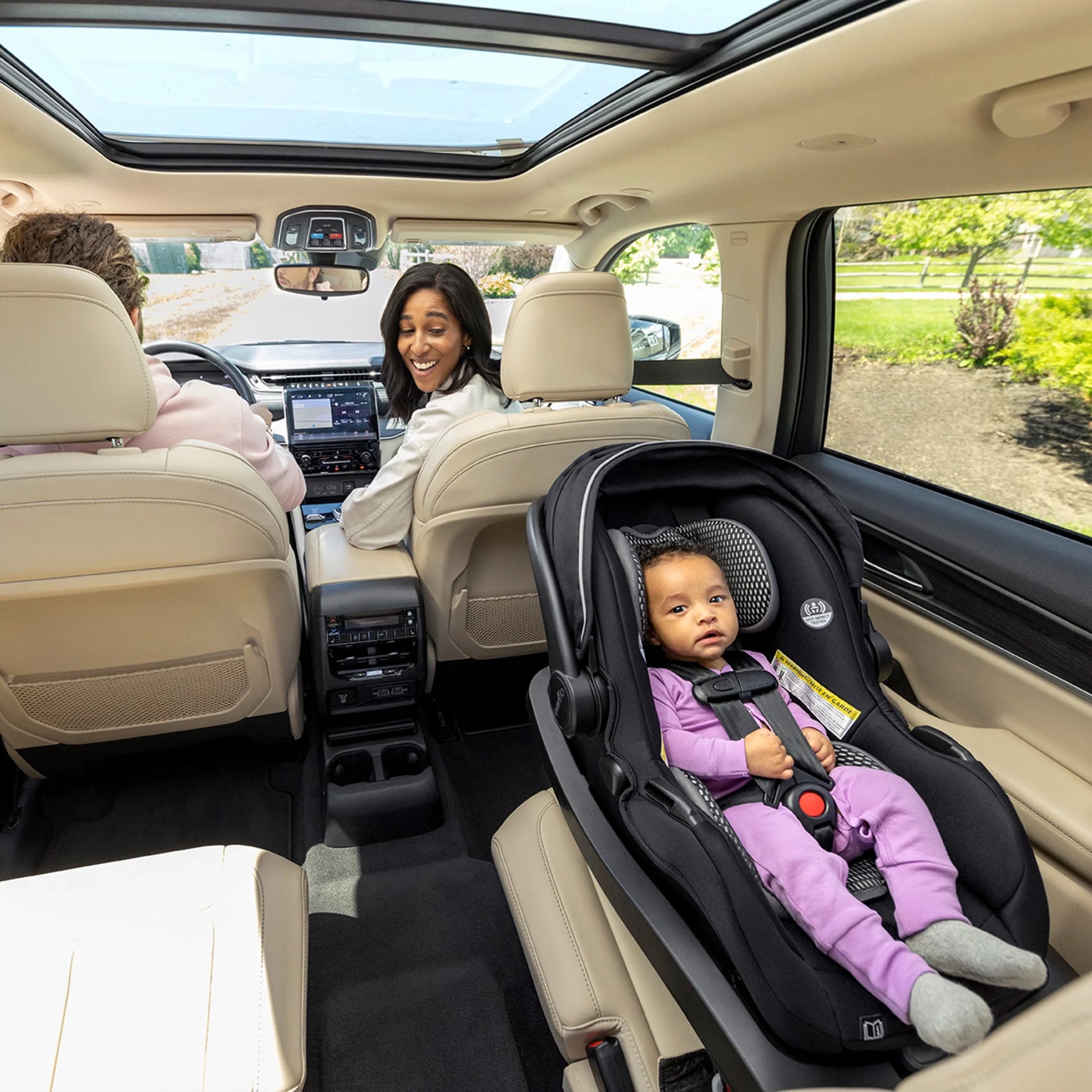 Litemax DLX Infant Car Seat with Freeflow Fabric and Safezone Load Leg Base (Olympus Black)