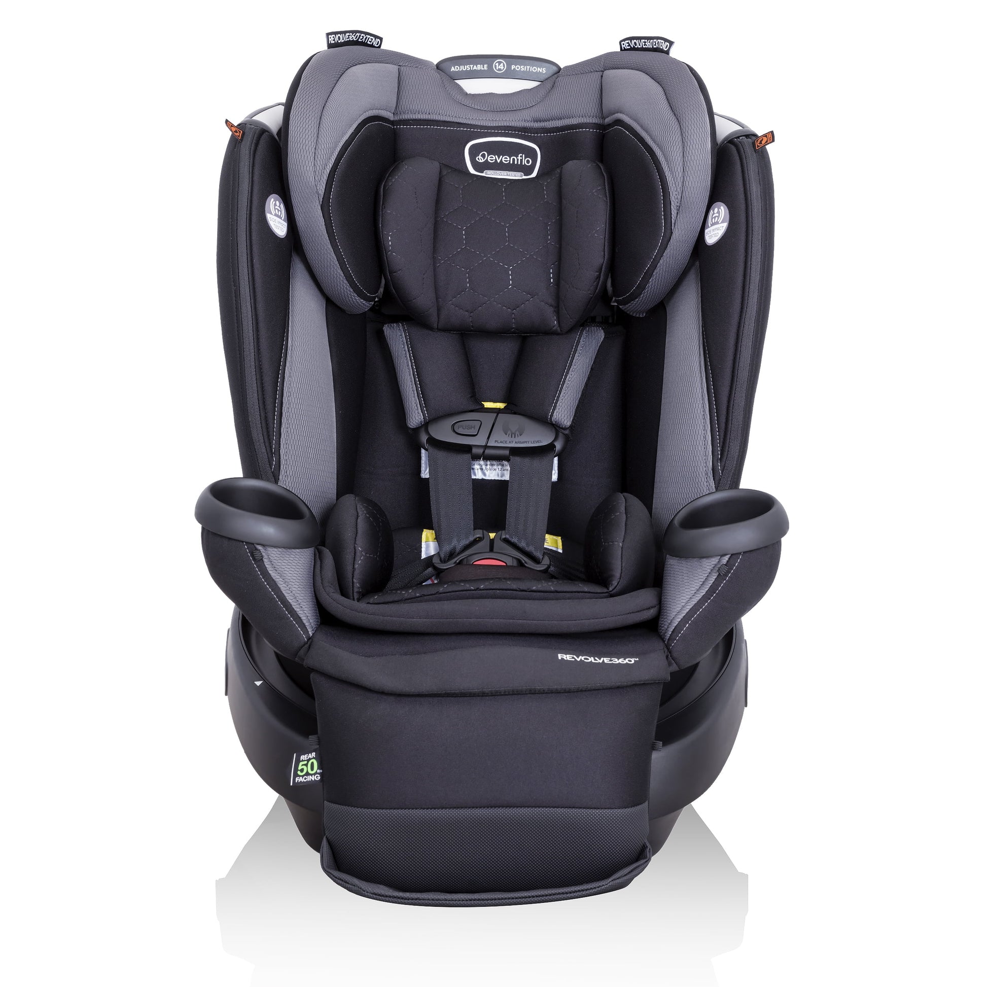 Revolve360 Extend All-In-One Rotational Car Seat with Quick Clean Cover (Revere Gray)