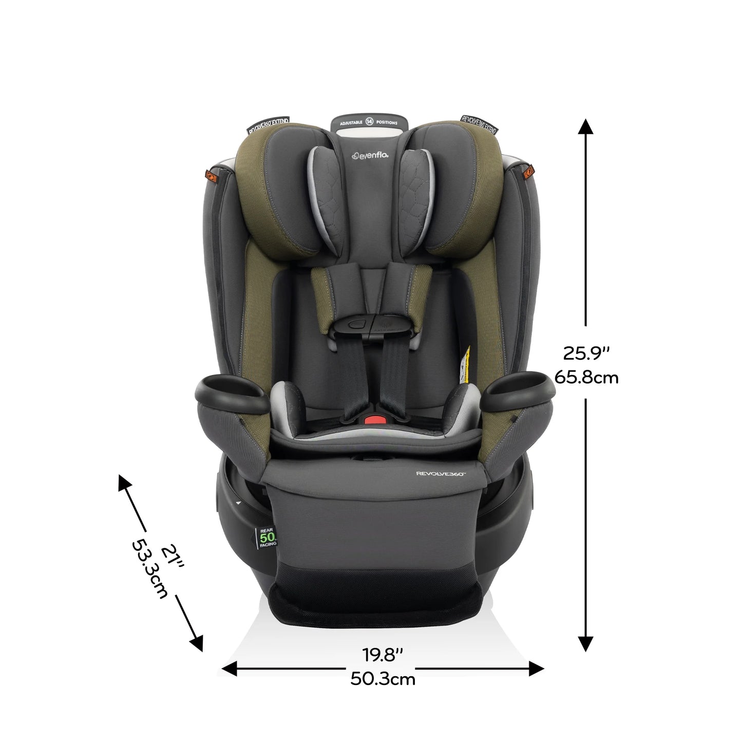 Revolve360 Extend All-In-One Rotating Car Seat with Quick Clean Cover (Rockland Green)