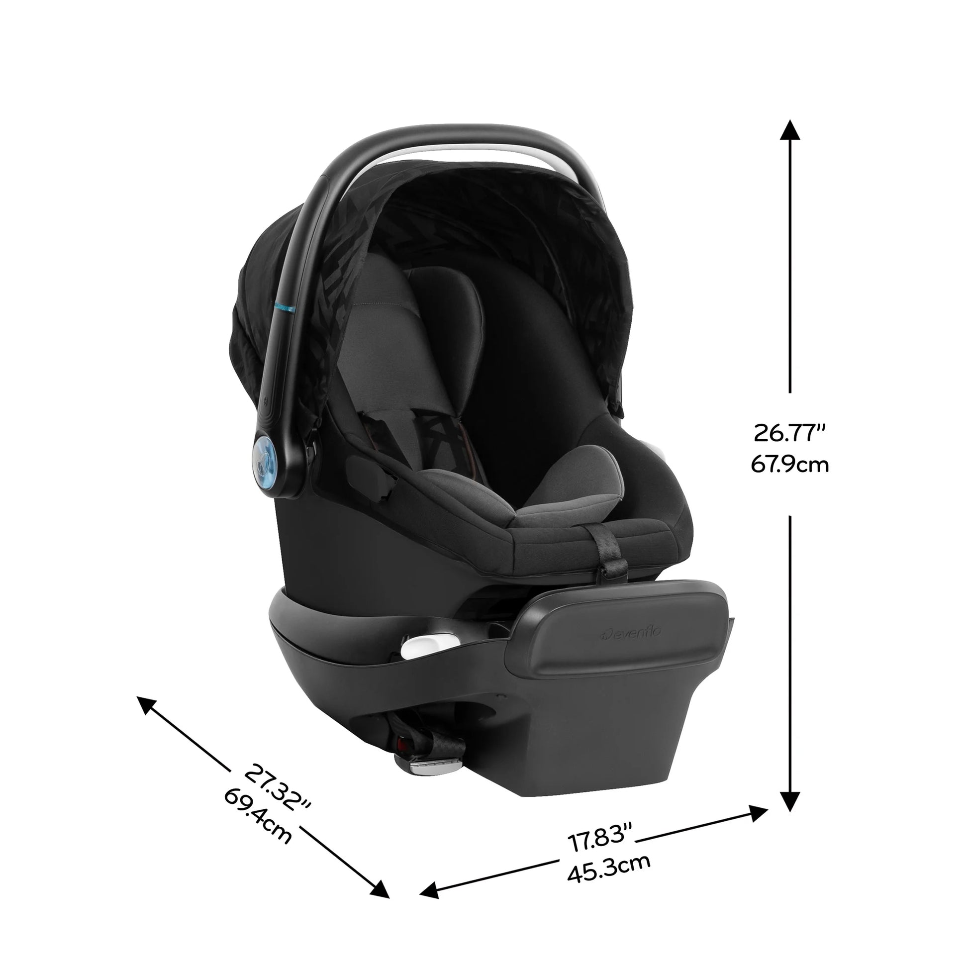 Shyft Intuiti+ Travel System Featuring Revolve180 Litemax NXT Preemie and Infant Car Seat with Sensorysoothe (Dubhan Black)