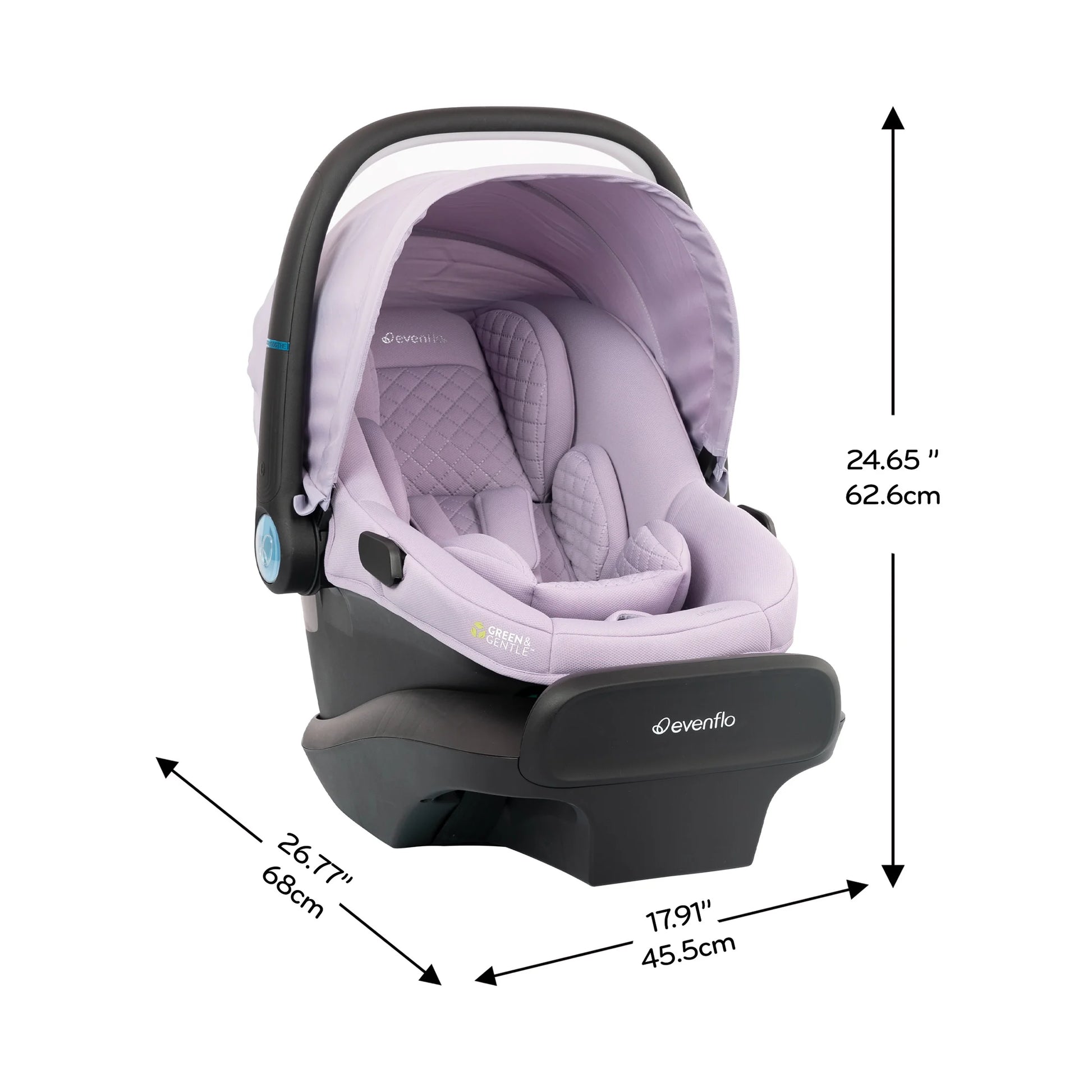 Litemax NXT Rear-Facing Lightweight Preemie and Infant Car Seat 3-30Lbs with Sensorysoothe. Easy Install with Base (Agate)